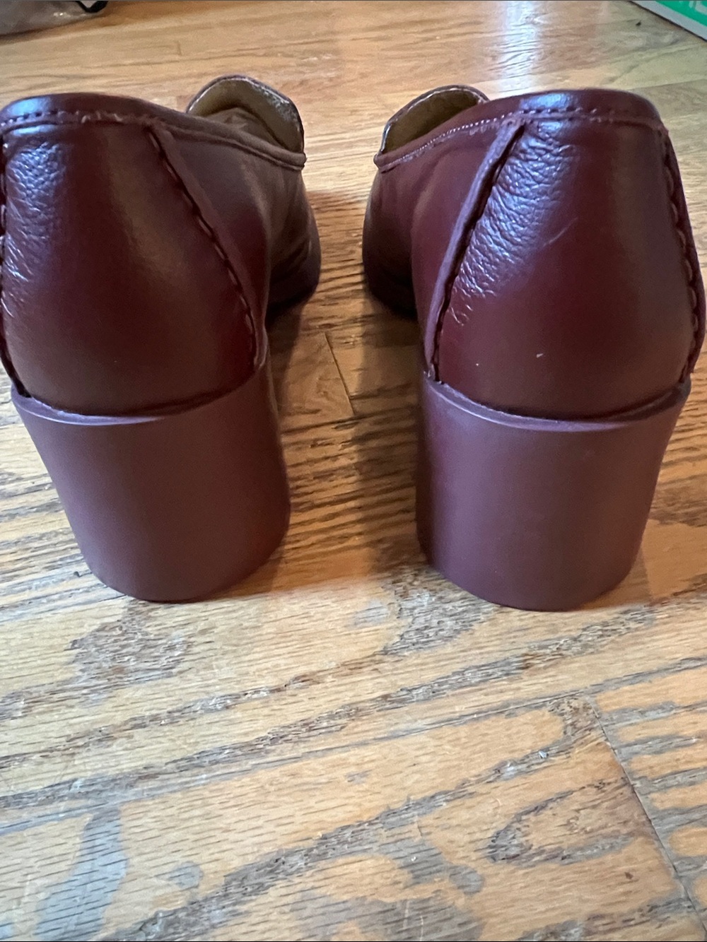 Camper Women's Burgundy Leather Chunky Block Heel Loafers size 9 - Picture 3 of 11